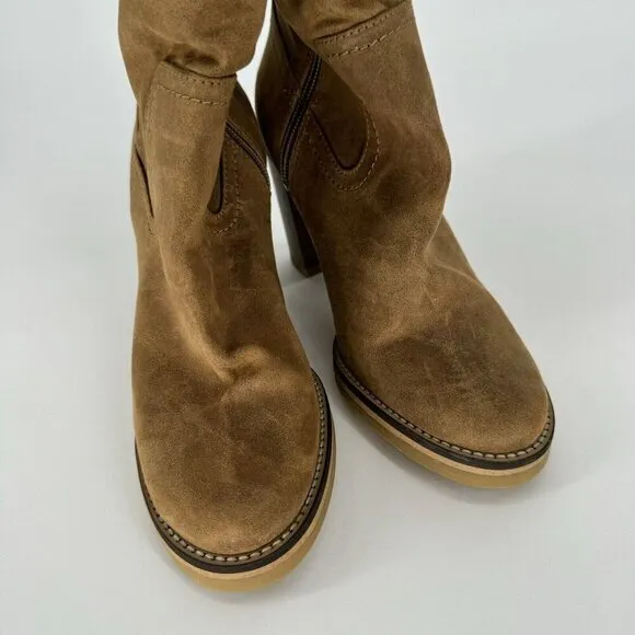 Free People Boots Above Knee Sherpa Lined Heeled Vegan Blake Women’s Size 38/7.5