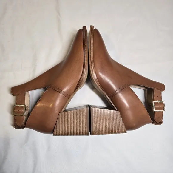 Free People Brady Buckle Boots in Cognac Brown Leather EU 39/US 8.5
