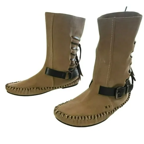 Free People Coronado Moccasin Boho Boots Sz 8 NEW