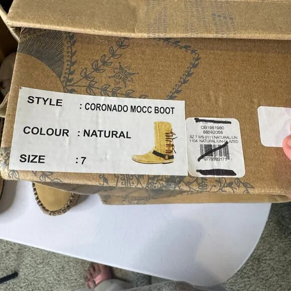Free People Coronado Suede Mocc Moccasin Boots With Leather Fringe 7 New in Box