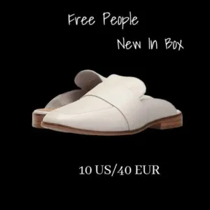 Free People Leather Mule Loafer shoe Flats Size 10 US 40 EU New In Box