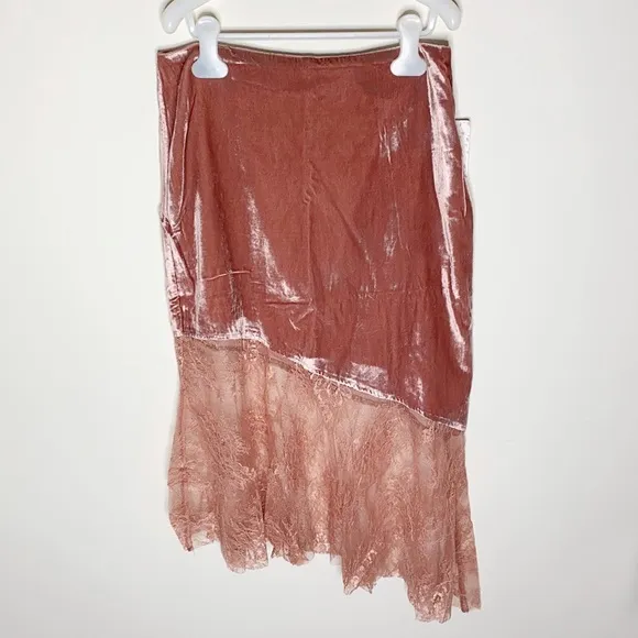 Free People my Lacey velvet midi lace hem skirt size 4
