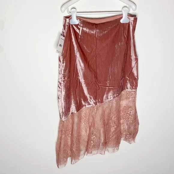 Free People my Lacey velvet midi lace hem skirt size 4