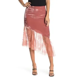 Free People my Lacey velvet midi lace hem skirt size 4