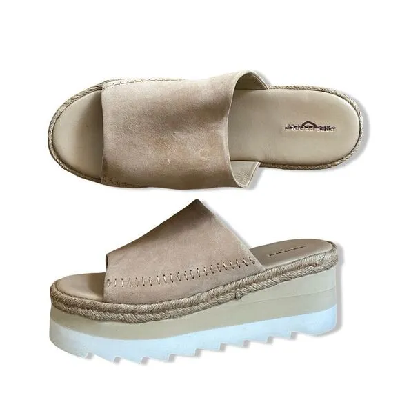 Free People Santorini Platform sandals wedges shoes slides suede Sz 10