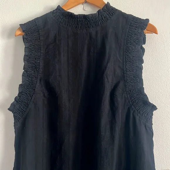 Free People Stevie Tunic Black Sleeveless Mini Open Back NWT