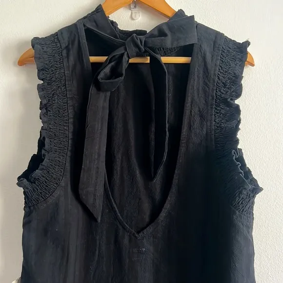 Free People Stevie Tunic Black Sleeveless Mini Open Back NWT