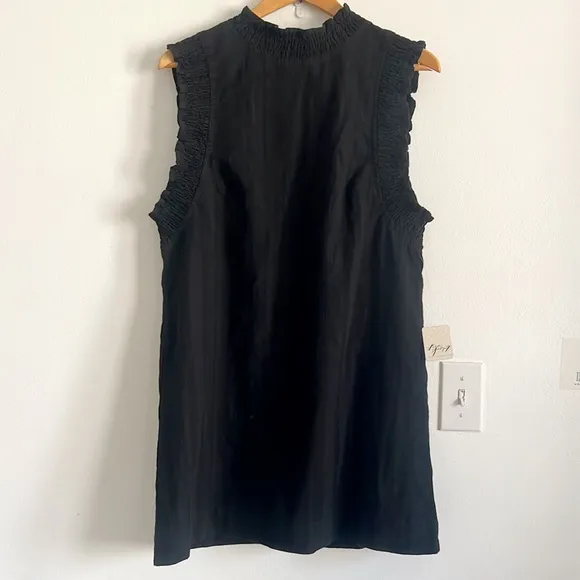 Free People Stevie Tunic Black Sleeveless Mini Open Back NWT