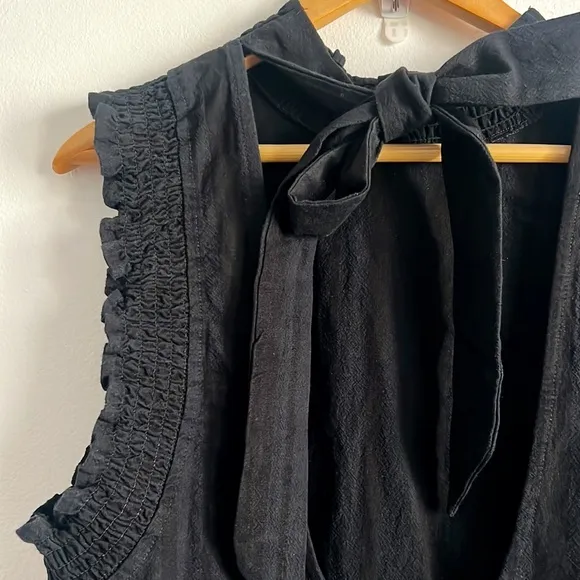 Free People Stevie Tunic Black Sleeveless Mini Open Back NWT