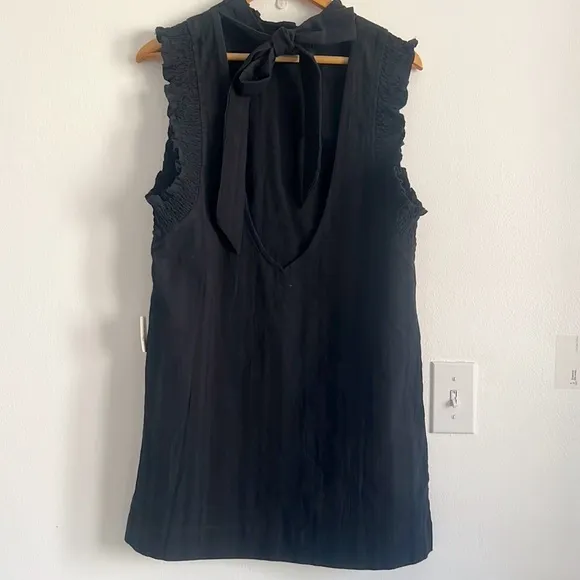 Free People Stevie Tunic Black Sleeveless Mini Open Back NWT