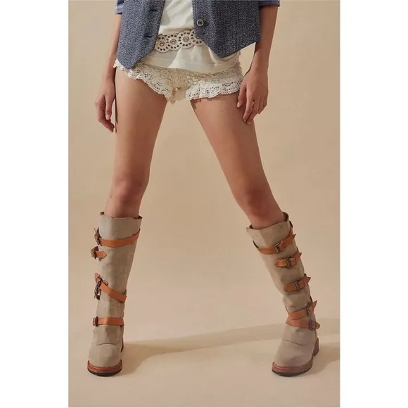 Free People Tristie Buckle Boots new size 7 leather strappy‎ Vivian