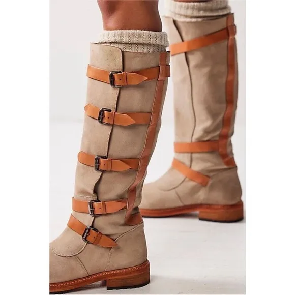 Free People Tristie Buckle Boots new size 7 leather strappy‎ Vivian