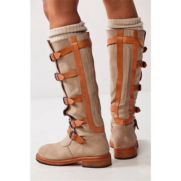 Free People Tristie Buckle Boots new size 7 leather strappy‎ Vivian