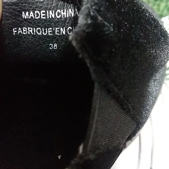 Free People Varsity Black Calf Hair Purple Leather Platform Slip On Loafer Shoe
