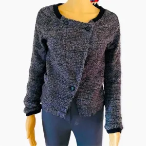 FREE People vintage blue grey Sherpa cardigan sweater jacket small