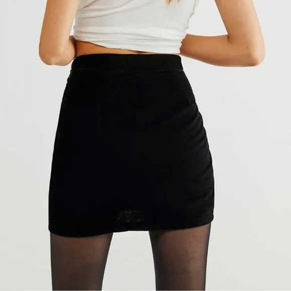Free People Vivienne Velvet Mini Skirt - Size 10