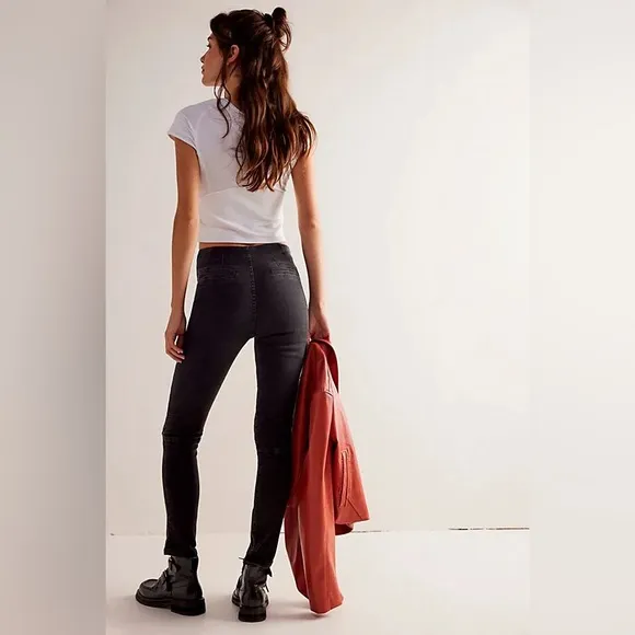 Free People We The Free Bella Moto High-Rise Skinny Jeans