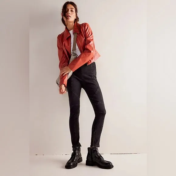 Free People We The Free Bella Moto High-Rise Skinny Jeans