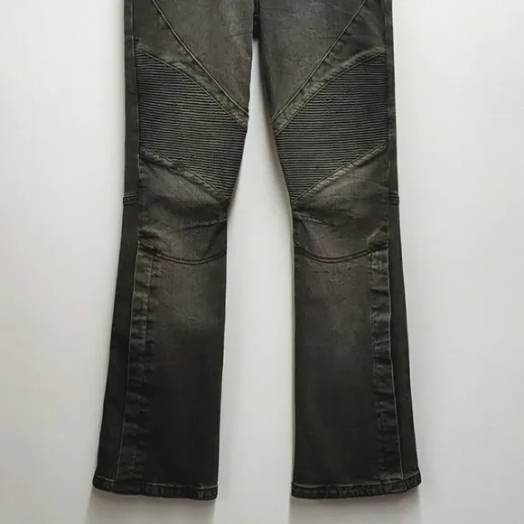 Free People We The Free Vector Moto Mid Rise Flare Jeans NWOT Black
