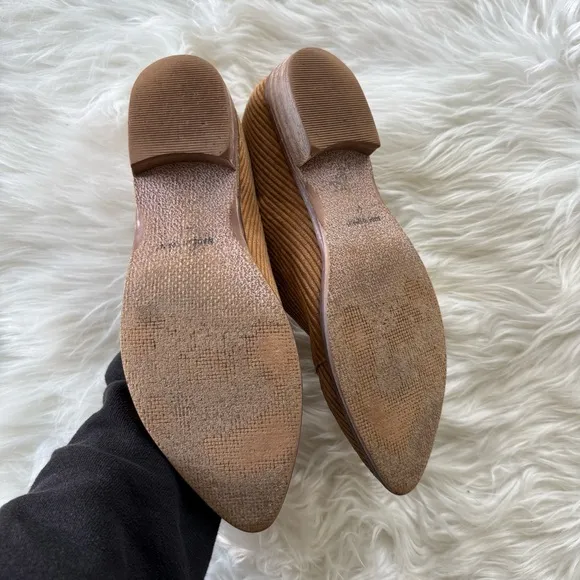 Free People | Womens Fabric Royale Gold Corduroy Flats Slip-On Shoes Textured 41