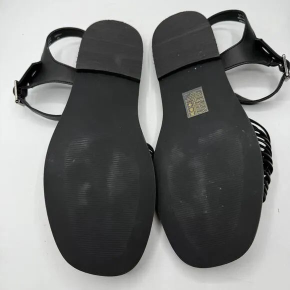 Free People Women's Frankie Fisher Leather Flats Black Size 9.5