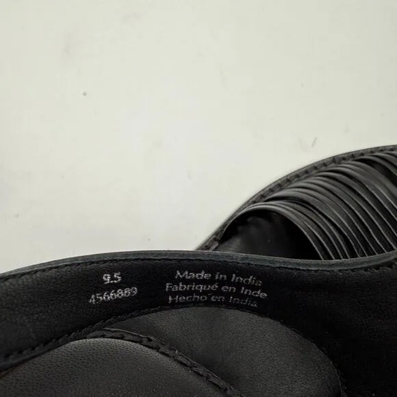 Free People Women's Frankie Fisher Leather Flats Black Size 9.5