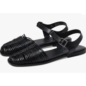 Free People Women's Frankie Fisher Leather Flats Black Size 9.5