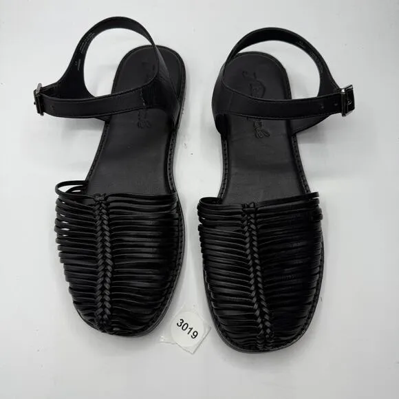 Free People Women's Frankie Fisher Leather Flats Black Size 9.5