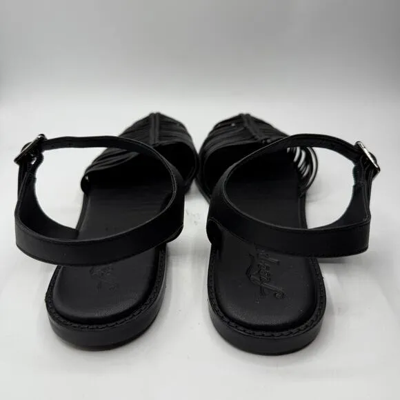 Free People Women's Frankie Fisher Leather Flats Black Size 9.5