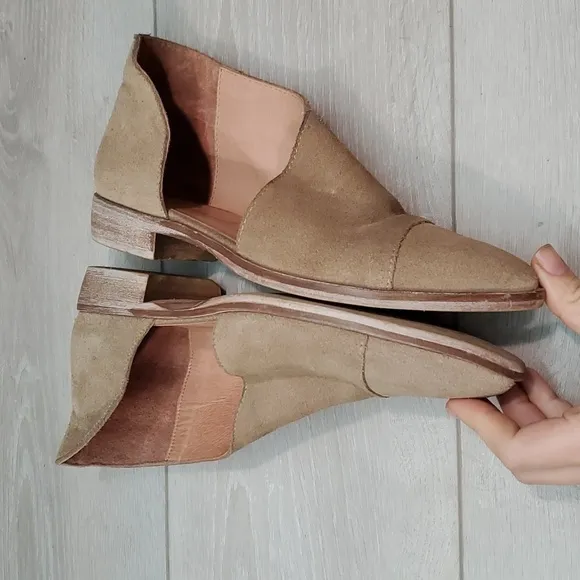 Free People Womens Royale Flat Side CutOut Ankle Boots shoes sz 37/6.5-7