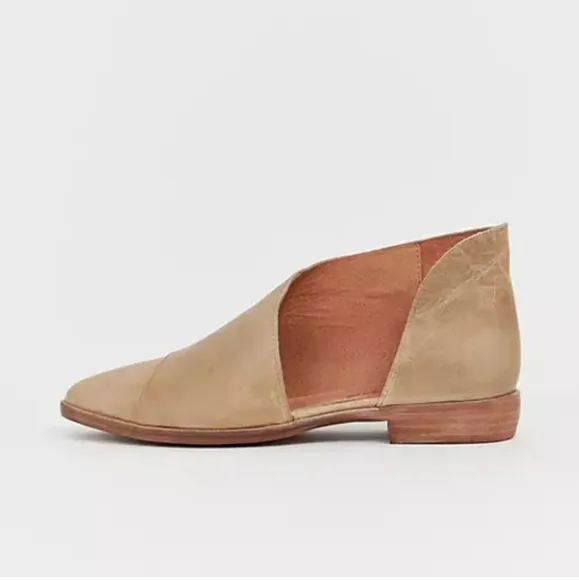 Free People Womens Royale Flat Side CutOut Ankle Boots shoes sz 37/6.5-7