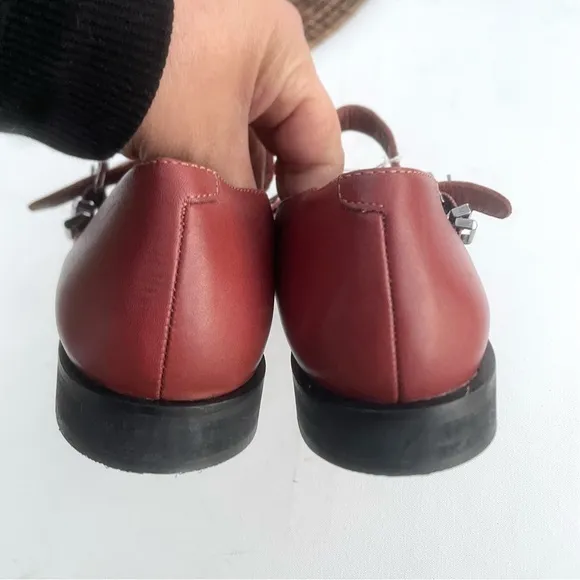 Free People Womens Shoe Rumor Mary Jane Flats Leather Embellished Straps Size 10