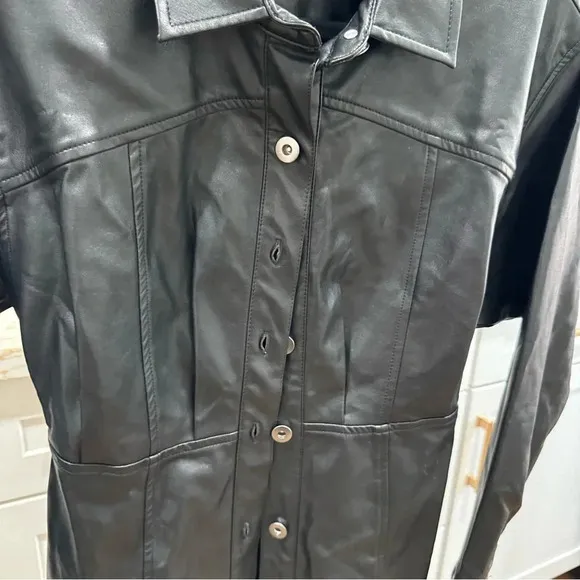 Free People x Revolve Amber Faux Leather Mini in Black Free People Size 4