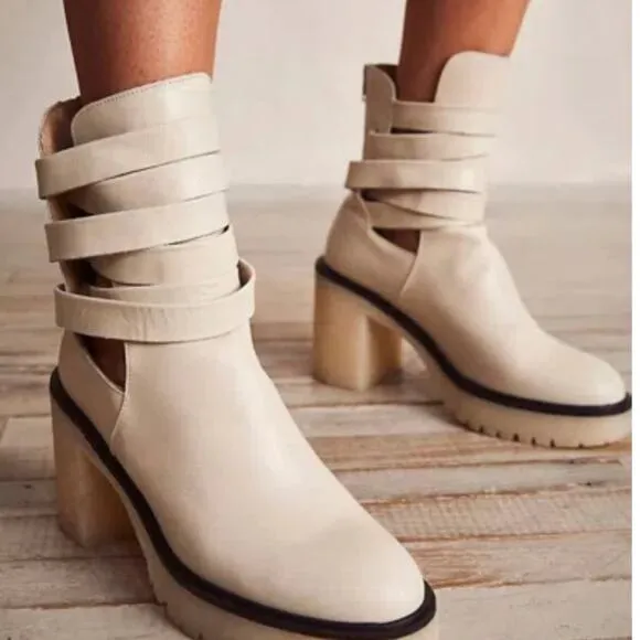 Free People Jesse Cutout Heeled Lug Boots