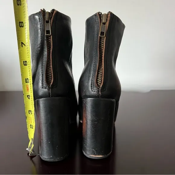 Freebird by Steven - Distressed Harlo Leather Heeled Boots Brown/Black 8