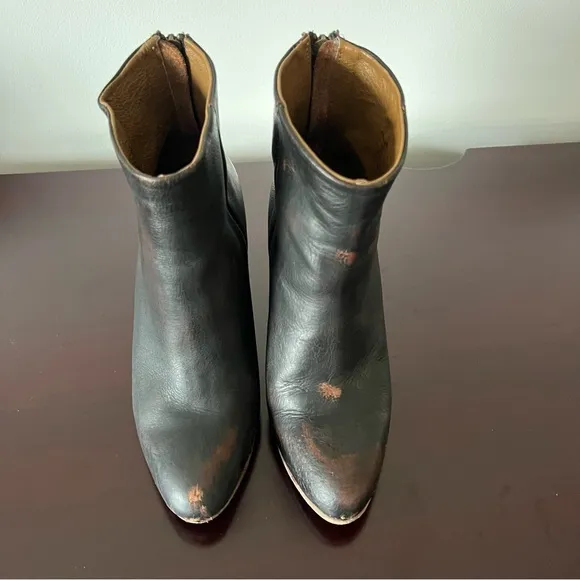 Freebird by Steven - Distressed Harlo Leather Heeled Boots Brown/Black 8