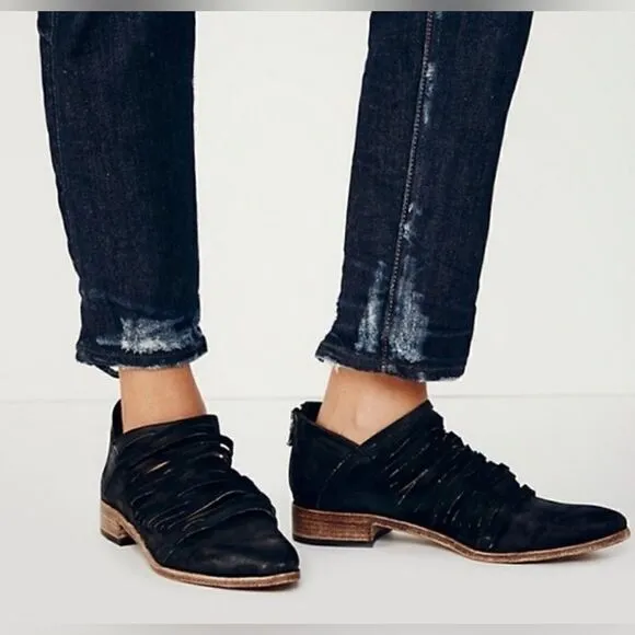 Free people lost valley strappy cutout boho oxford flat ankle bootie boots