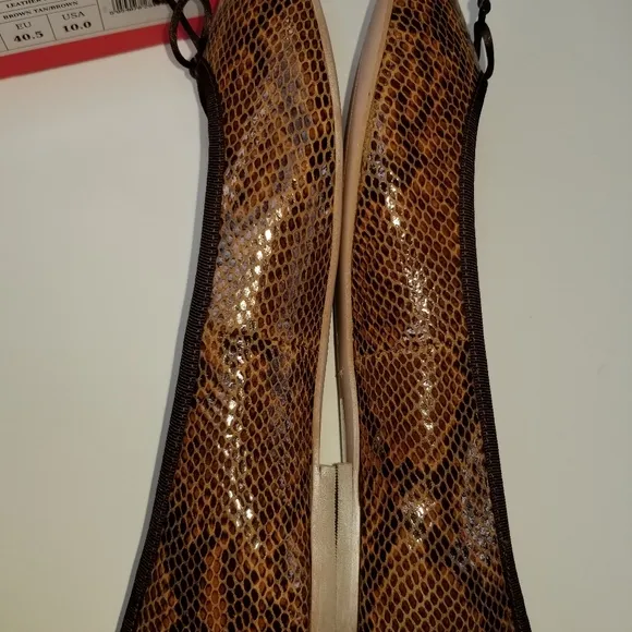 French Sole Leather Snake embossed Ballet Flats