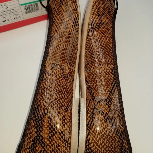 French Sole Leather Snake embossed Ballet Flats