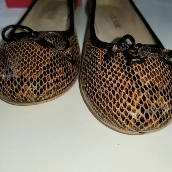 French Sole Leather Snake embossed Ballet Flats