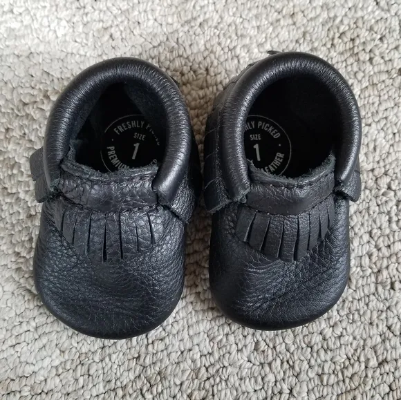 Freshly Picked Black Leather Moccasins