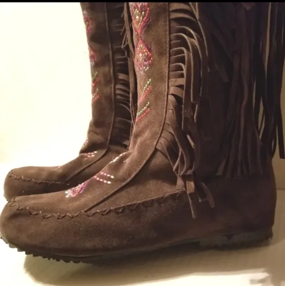 Fringe Long Tassel Tall Boots Size 40