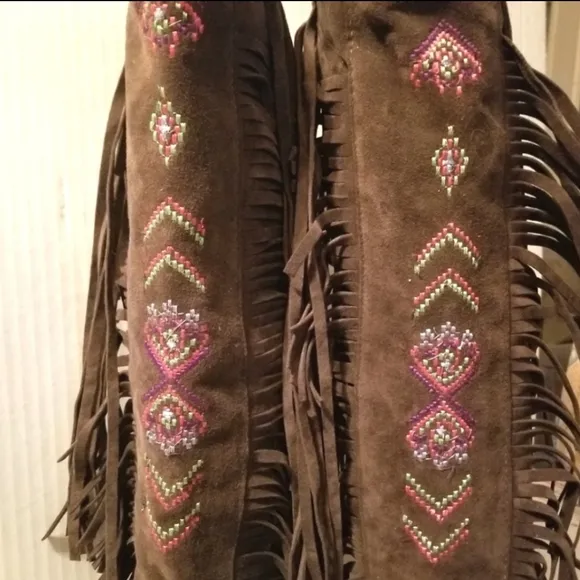 Fringe Long Tassel Tall Boots Size 40