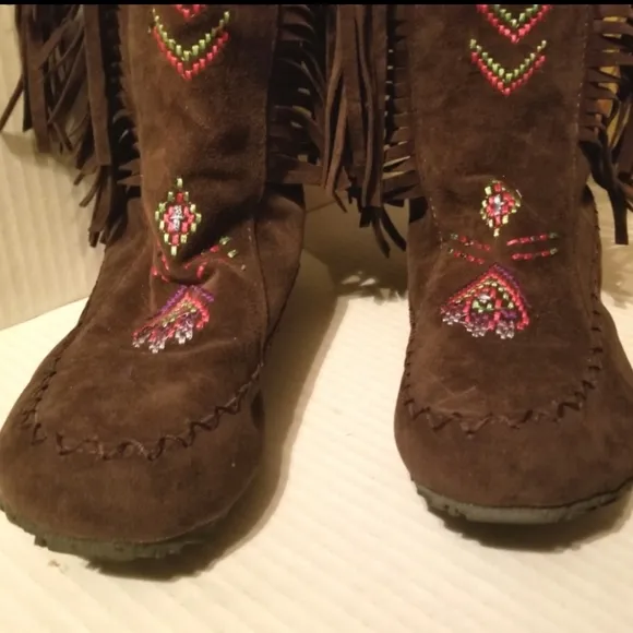 Fringe Long Tassel Tall Boots Size 40
