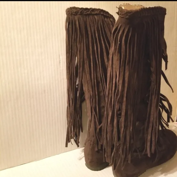 Fringe Long Tassel Tall Boots Size 40