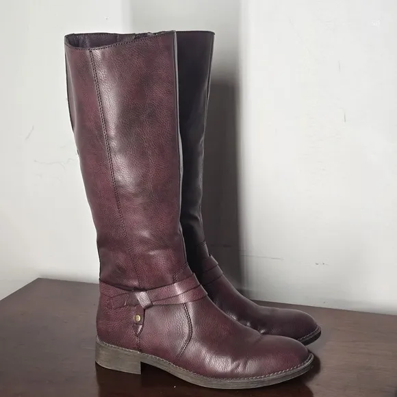 Frye &amp; Co Riding Boots Womens 7 M Gibson Redwood Vegan Leather Flat Heel Western