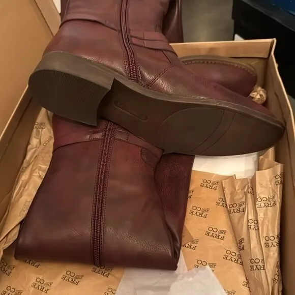 Frye &amp; Co Womens GIBSON REDWOOD flat heel riding boots