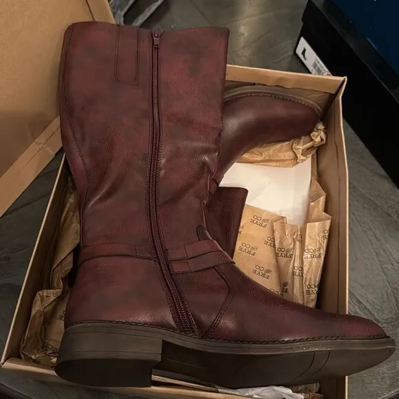 Frye &amp; Co Womens GIBSON REDWOOD flat heel riding boots