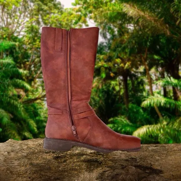 Frye &amp; Company Womens Size 11 GIBSON REDWOOD flat heel riding boots Side Zip