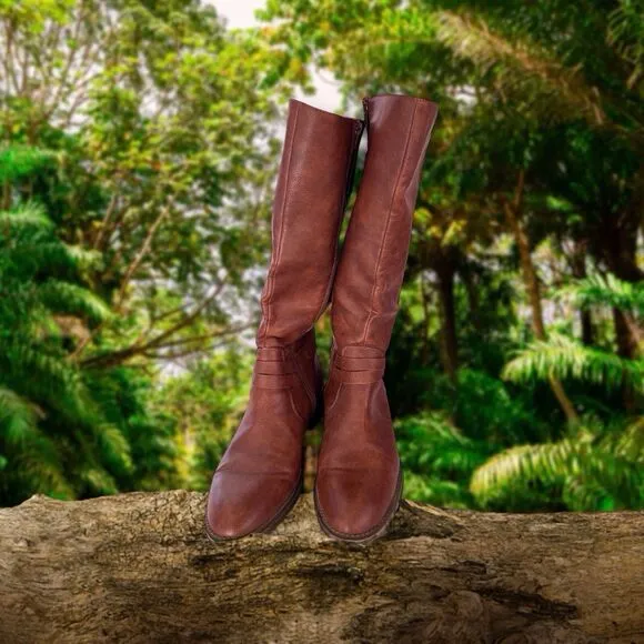 Frye &amp; Company Womens Size 11 GIBSON REDWOOD flat heel riding boots Side Zip